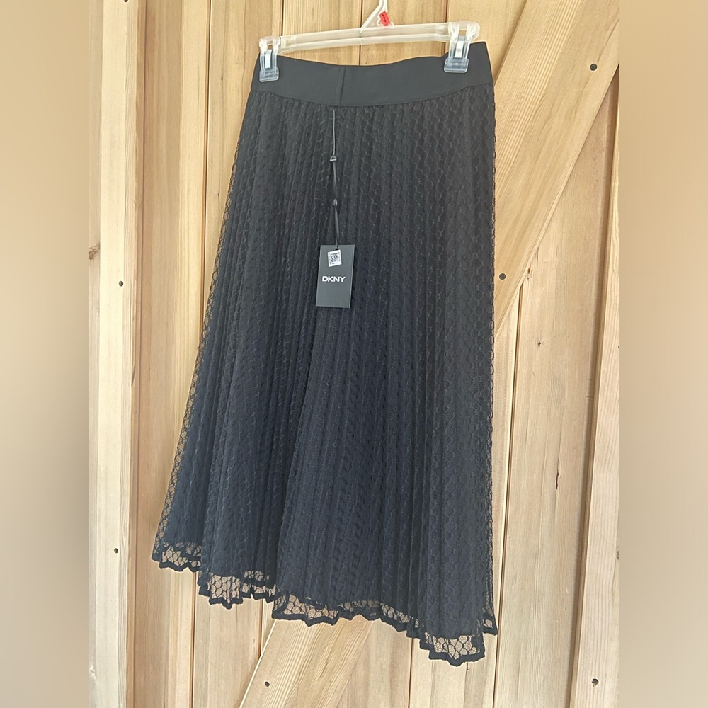 Black skirt mesh pleaded